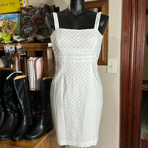 Ann Taylor Dresses & Skirts - Ann Taylor Eyelet Dress White Sleeveless